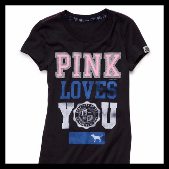 PINK Victoria's Secret Tops - 💕ⓅⒾⓃⓀ ⓋⓈ Vintage "PINK LOVES YOU" Tee💕